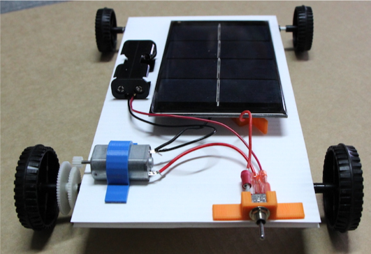 Model solar car made up